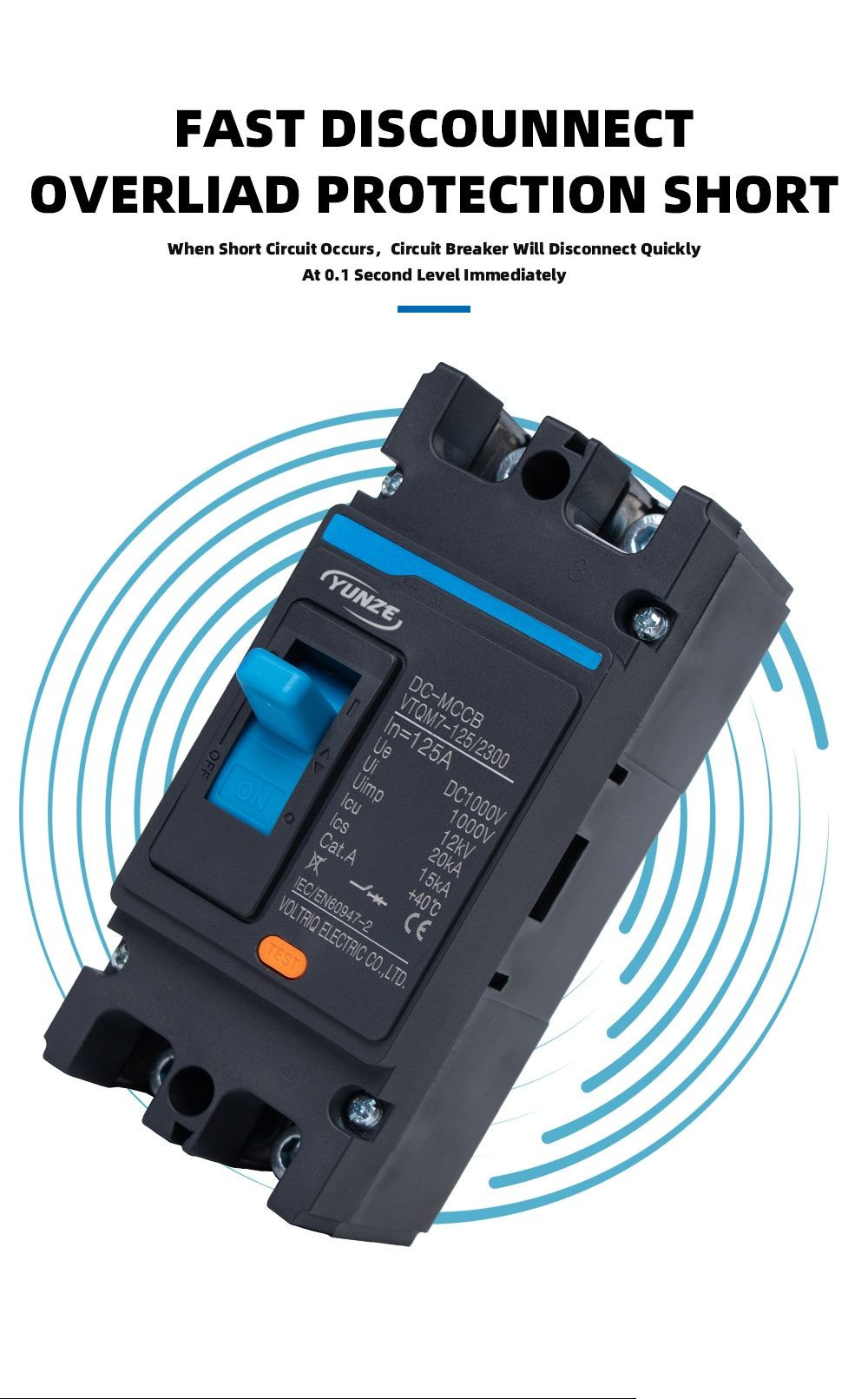 DC Molded Case Circuit Breaker Blue Handle