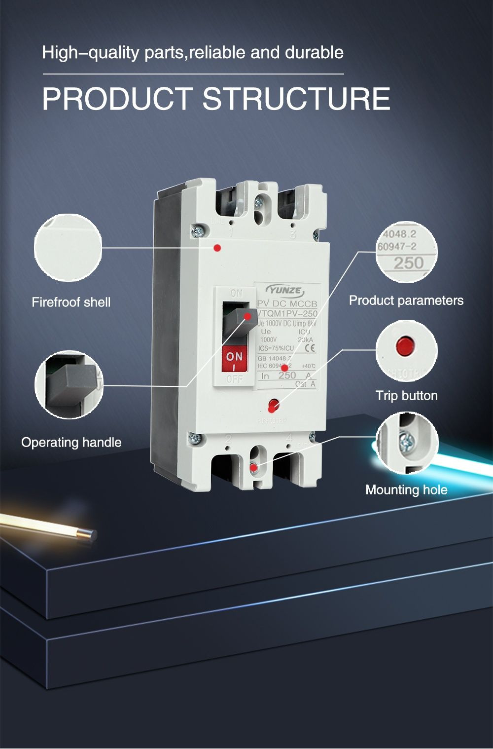 White DC Molded Case Circuit Breaker